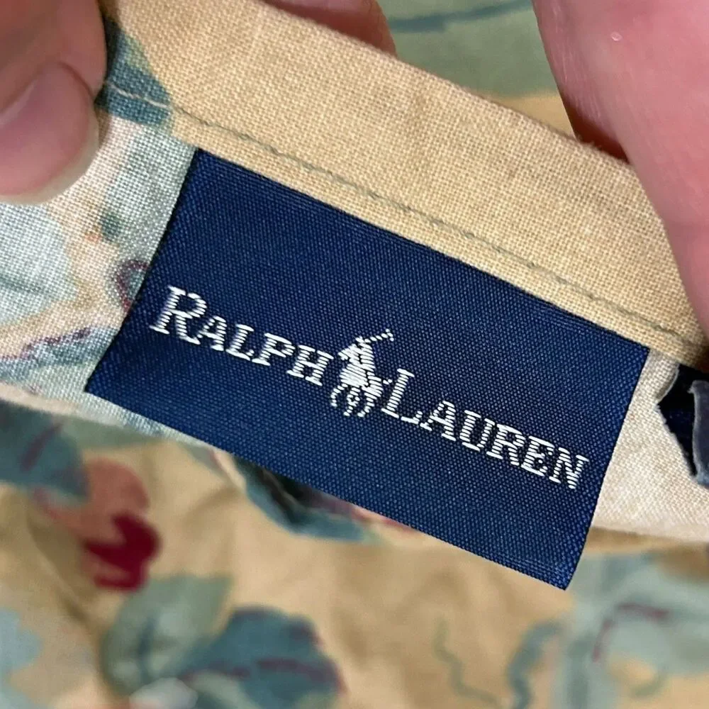 Ralph Lauren Pillow Sham Elsa Grasslands Cover Ruffled Floral Standard Square